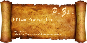 Pflum Zseraldin névjegykártya
